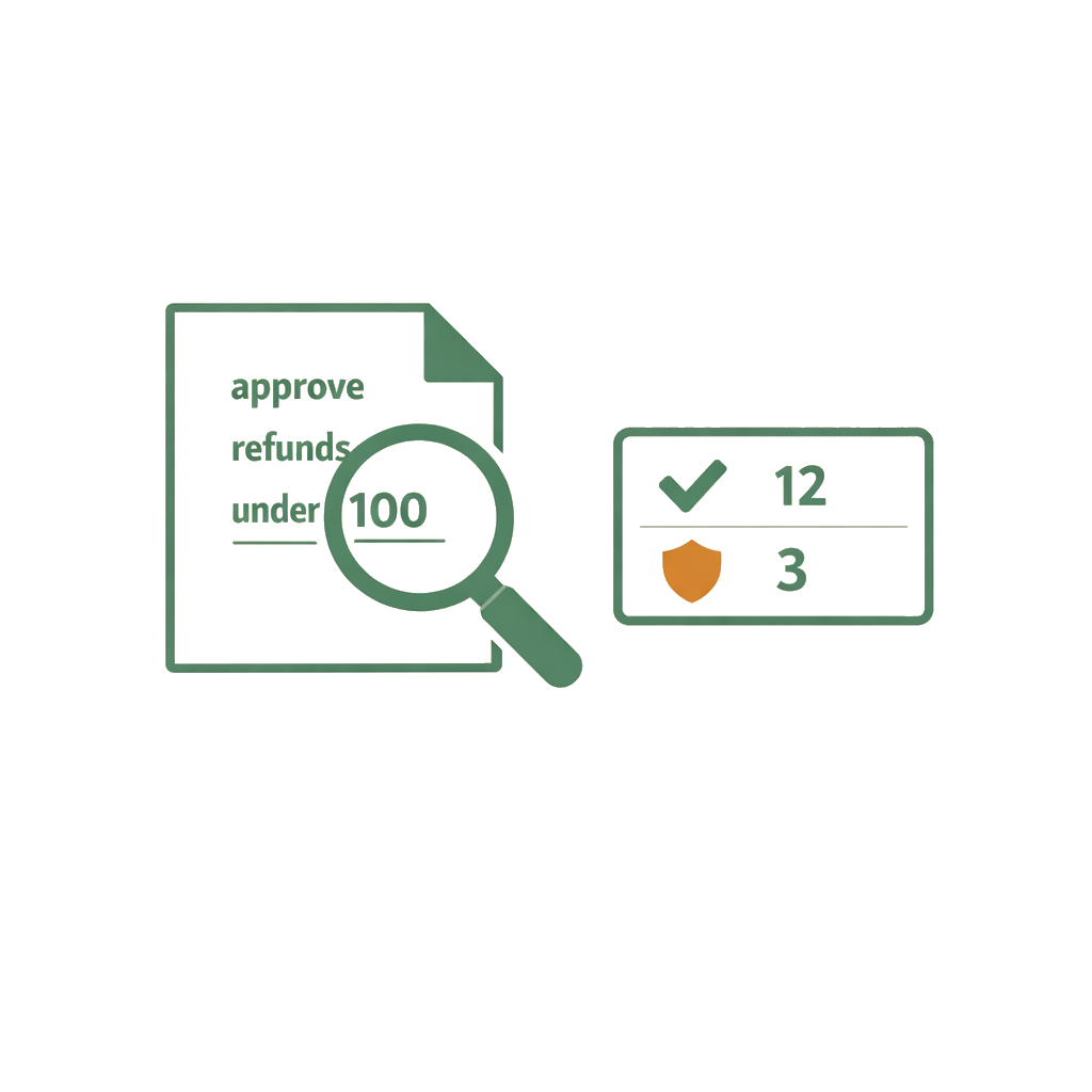 Rule simulation: 12 approved, 3 blocked